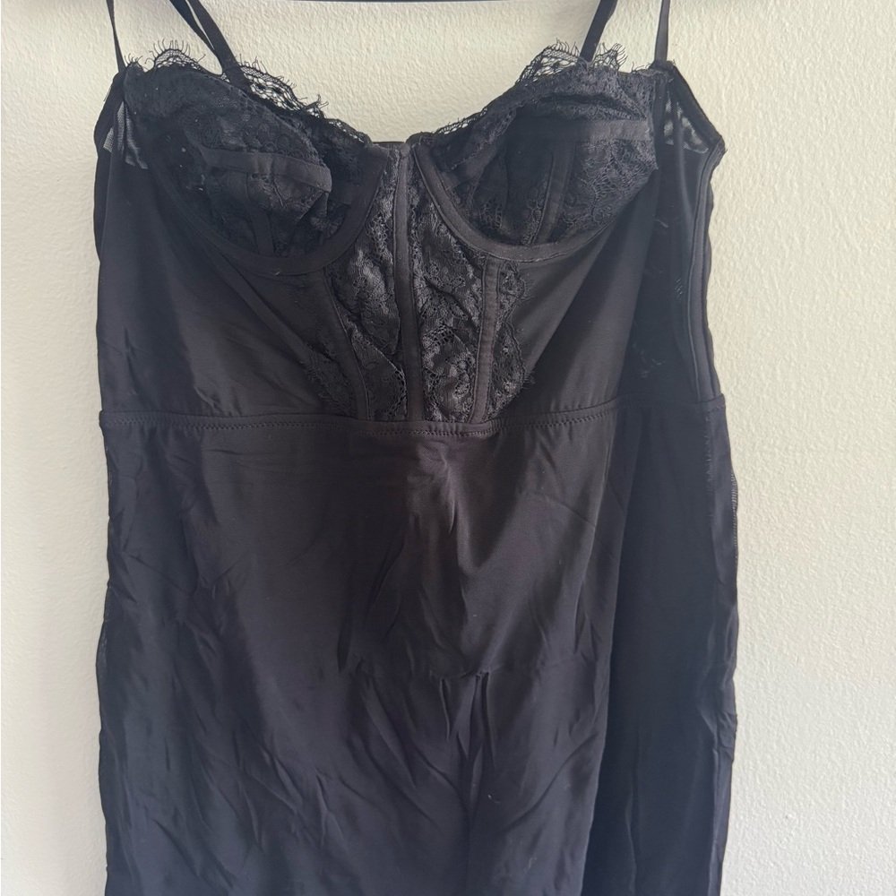 Elegant Black Lace Slip Dress